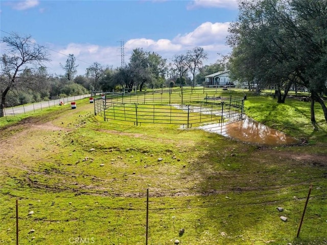 view of yard featuring a rural view