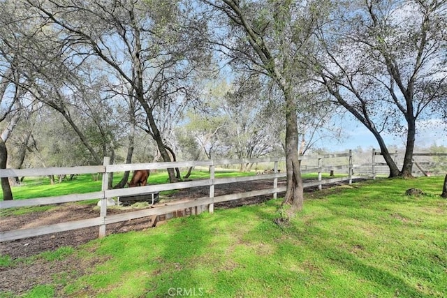 view of yard featuring a rural view