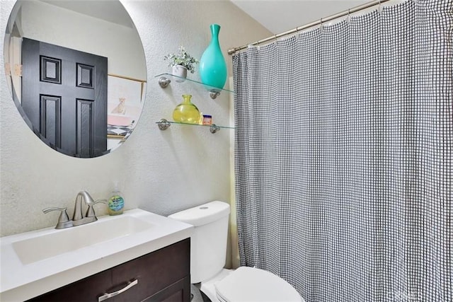 bathroom with toilet and vanity