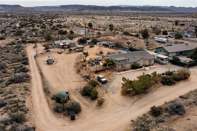 aerial view with a mountain view