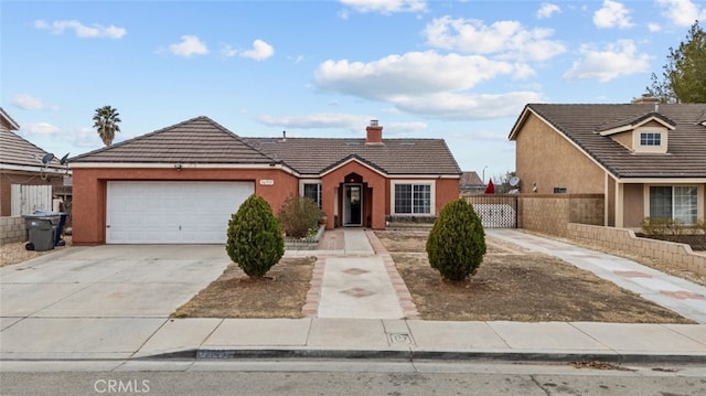 view of front of home with a garage