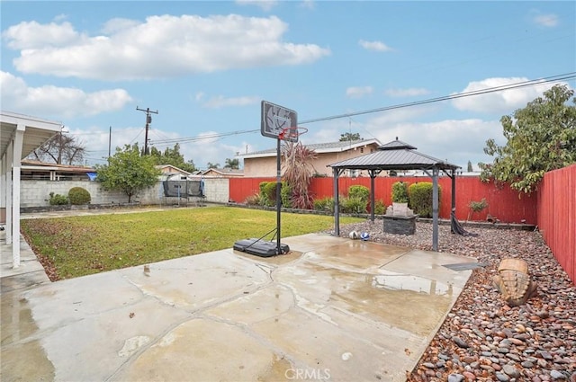 view of patio with a gazebo