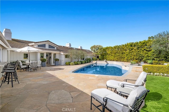 view of pool with a patio area