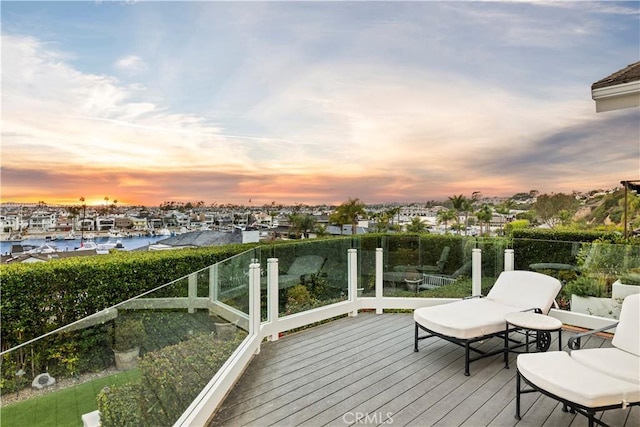 view of deck at dusk