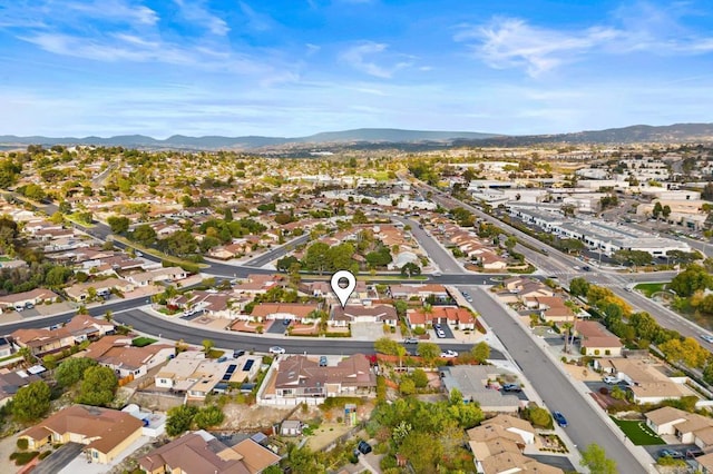 aerial view with a mountain view