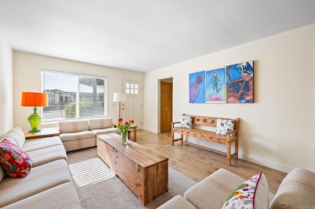 living room featuring light hardwood / wood-style floors