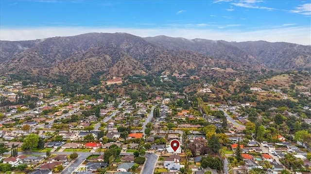 aerial view featuring a mountain view