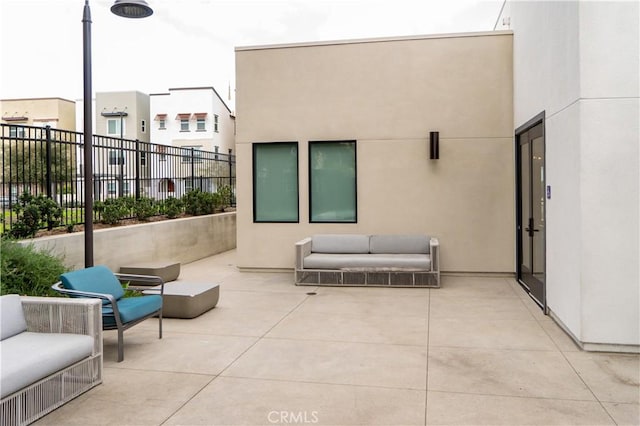 view of patio with an outdoor living space