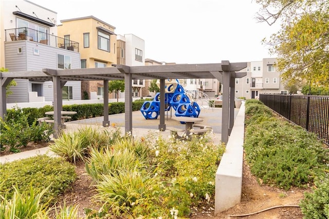 view of community with a playground