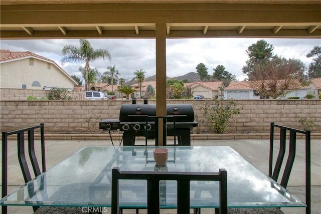 2869 Maple Dr, Hemet, CA 92545 - view of patio / terrace featuring outdoor dining space, fence, and a grill