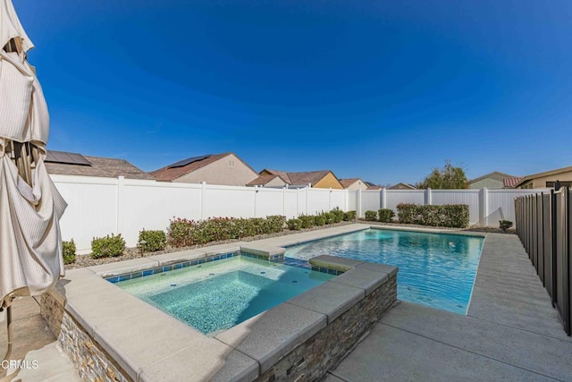 14706 Pemberley Passage Ave, Bakersfield, CA 93311 - view of swimming pool with an in ground hot tub