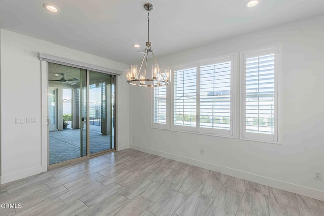 14706 Pemberley Passage Ave, Bakersfield, CA 93311 - spare room featuring ceiling fan with notable chandelier