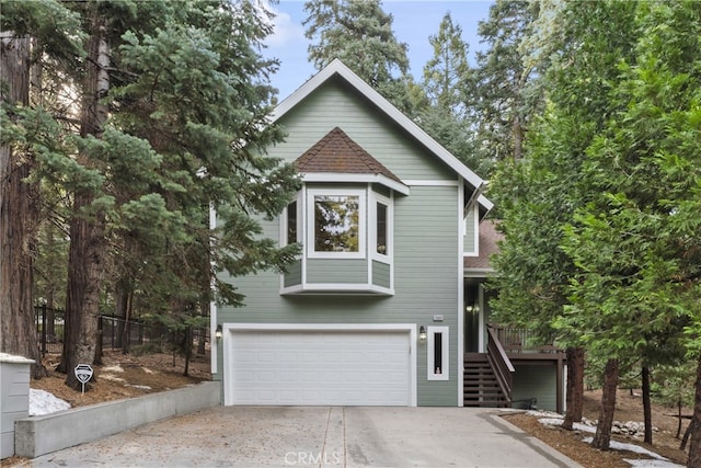 view of front of property featuring a garage