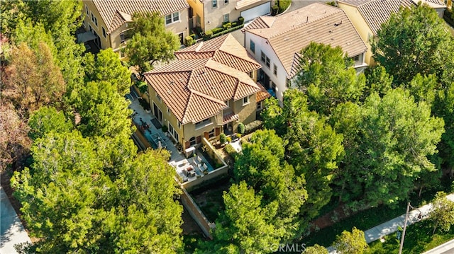 aerial view with a residential view