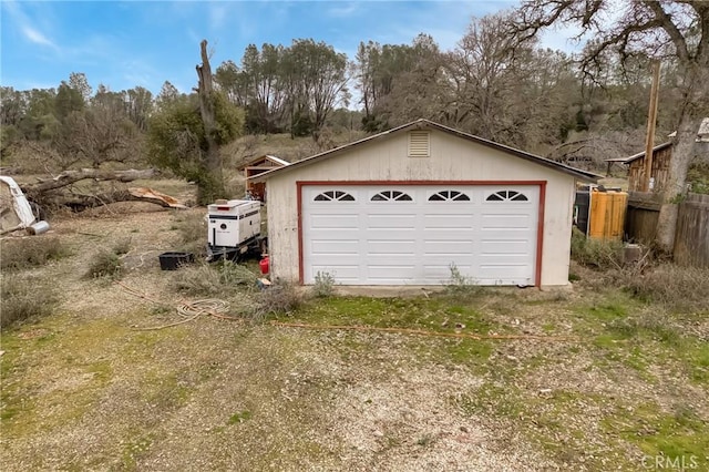 view of garage