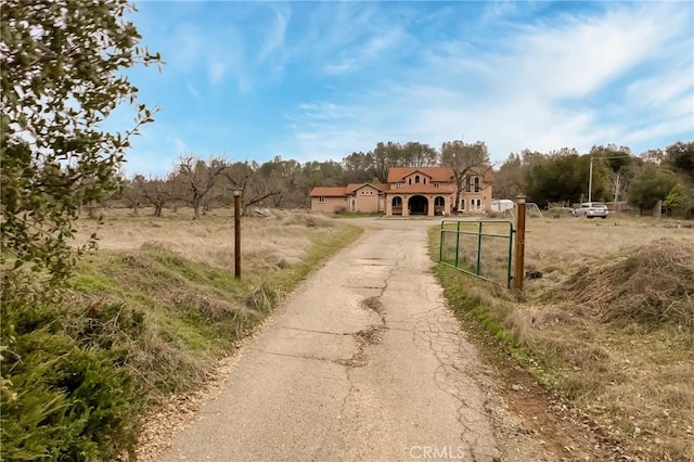 view of road featuring a rural view