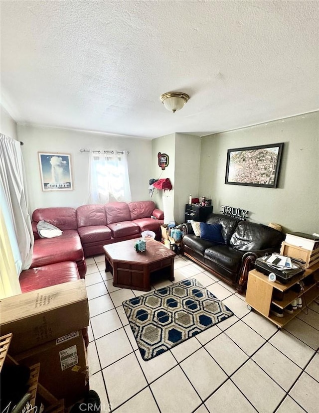 227 N Yale Ave, Fullerton, CA 92831 - living area featuring light tile patterned floors and a textured ceiling