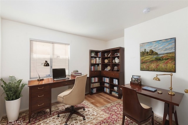 office featuring light wood-style flooring