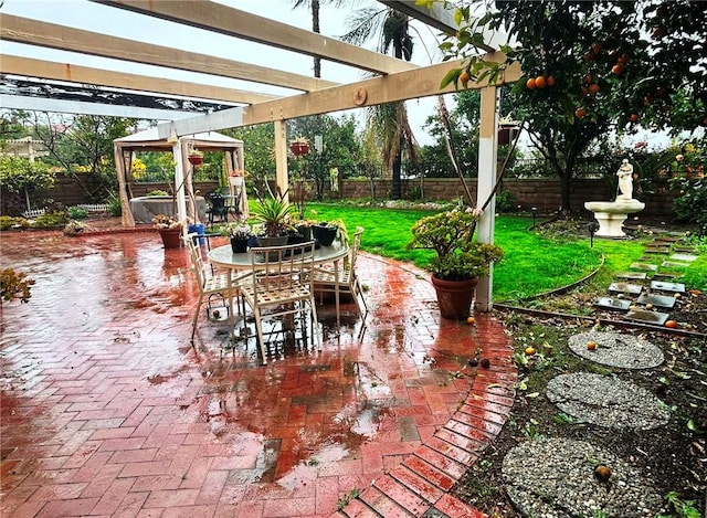 view of patio / terrace with a pergola