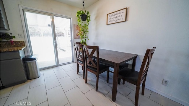 view of dining room