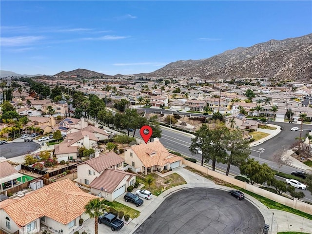 bird's eye view featuring a mountain view