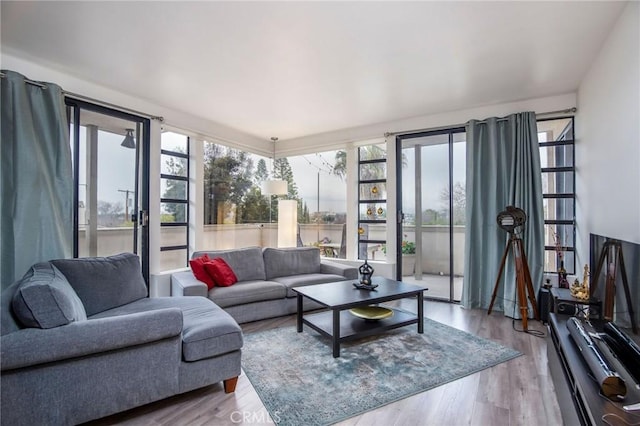 2525 E 19th St Unit 12, Signal Hill, CA 90755 - living room featuring wood finished floors and a healthy amount of sunlight