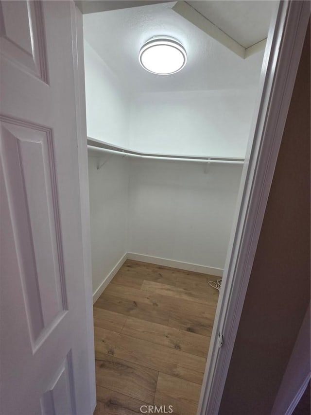 spacious closet featuring hardwood / wood-style floors