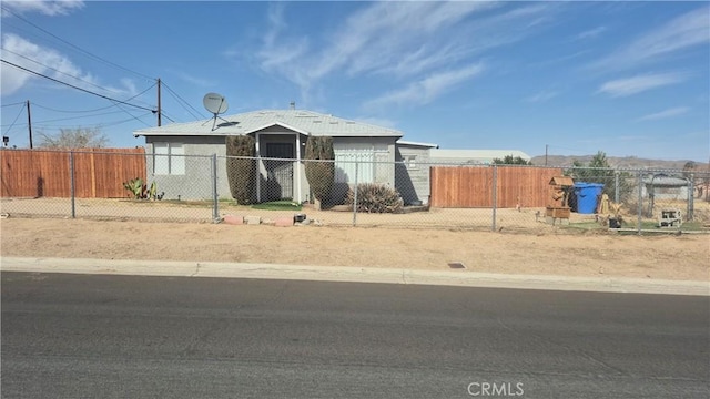 view of yard with a fenced front yard