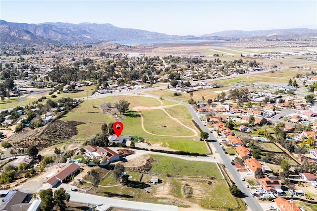 aerial view with a mountain view