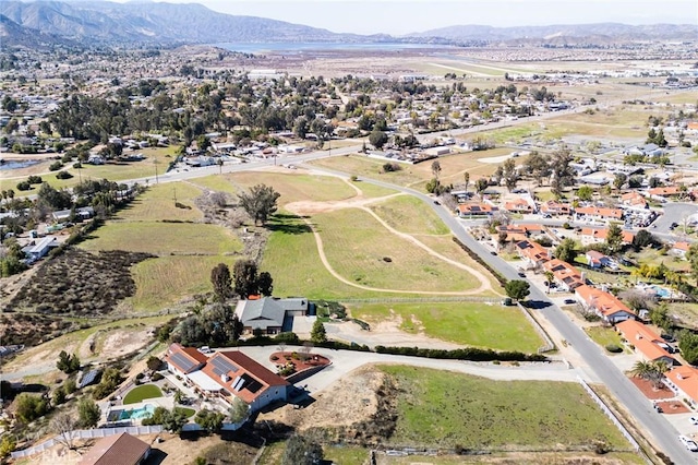 drone / aerial view with a mountain view