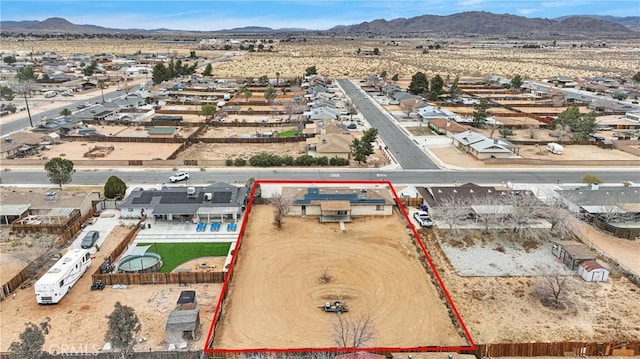 bird's eye view featuring a mountain view