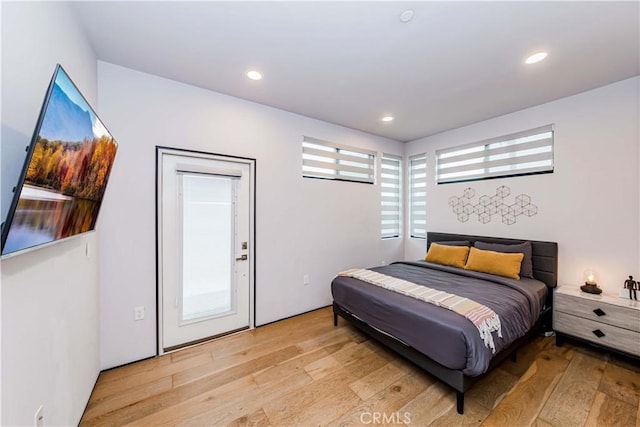 bedroom featuring light hardwood / wood-style floors