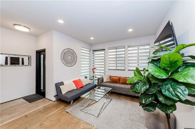 unfurnished living room featuring light hardwood / wood-style flooring