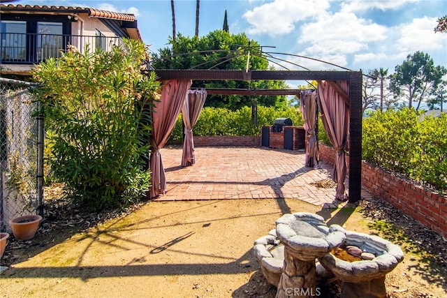 view of patio with a gazebo