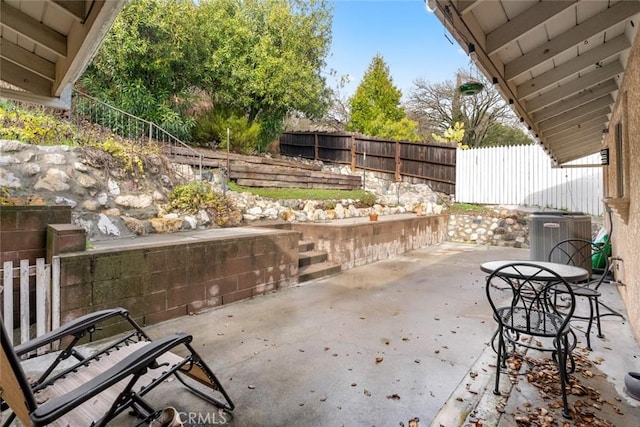 view of patio / terrace featuring central AC