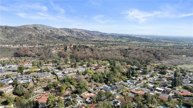 aerial view featuring a mountain view