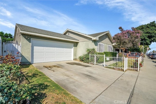 view of property exterior with a garage