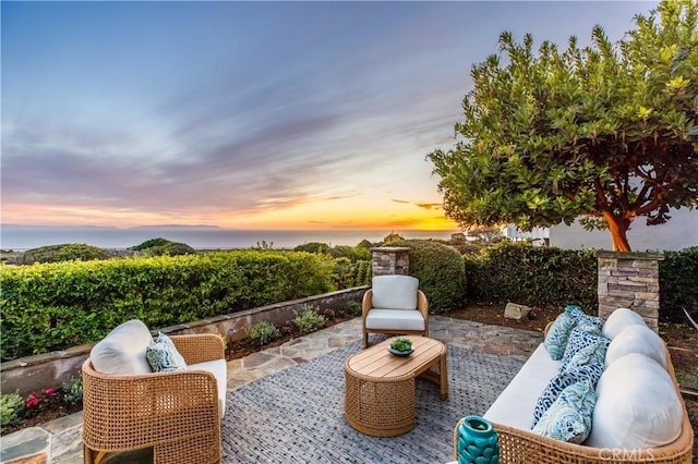 view of patio featuring an outdoor living space