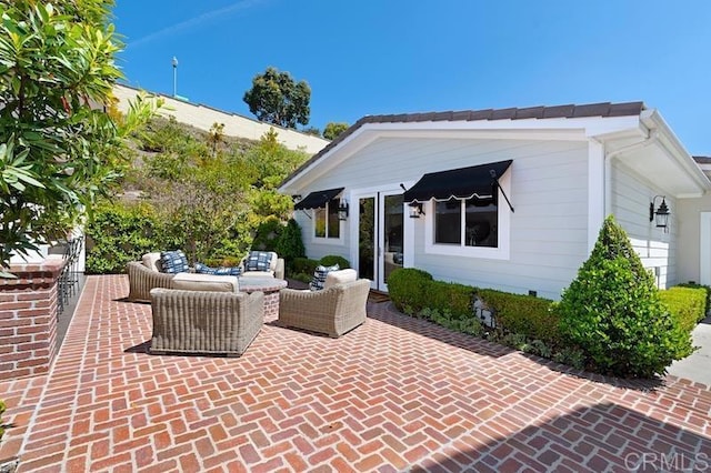 view of patio / terrace featuring an outdoor living space