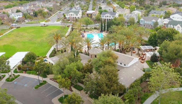 aerial view with a residential view