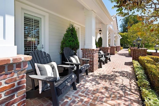 view of patio / terrace featuring covered porch