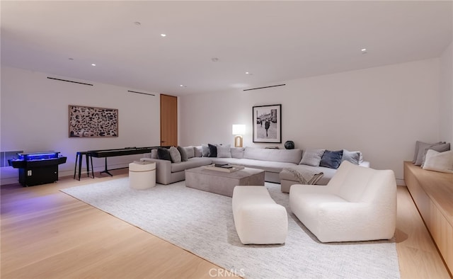 living room featuring light wood-type flooring