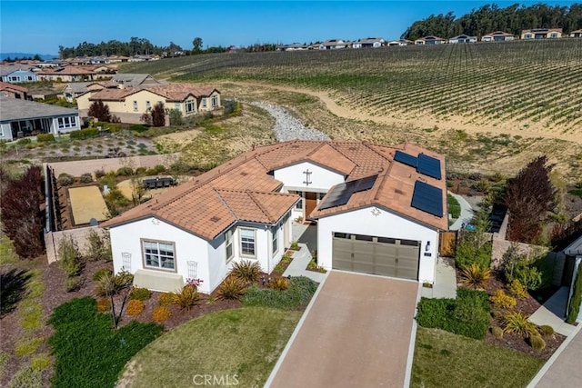 drone / aerial view with a rural view