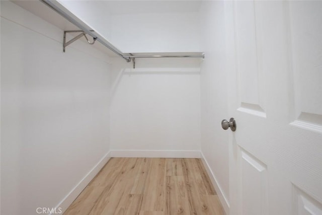 walk in closet featuring light hardwood / wood-style floors