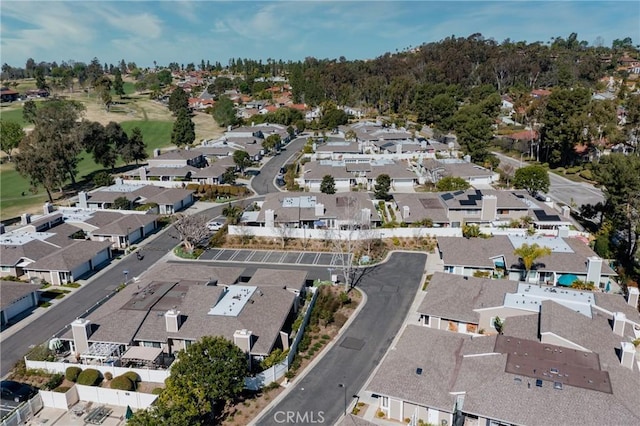 aerial view with a residential view