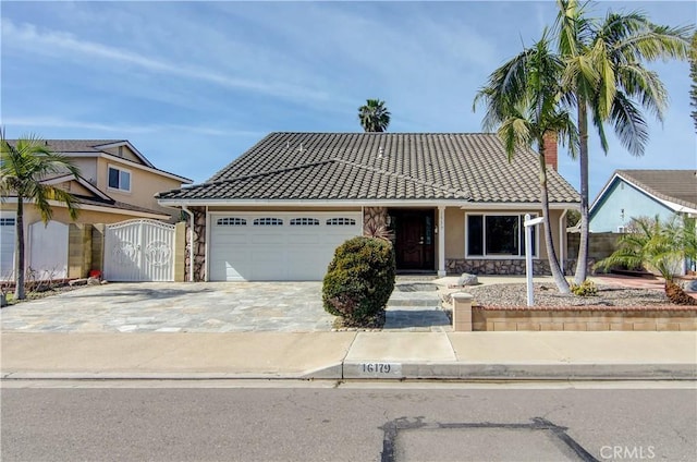 view of front of home with a garage