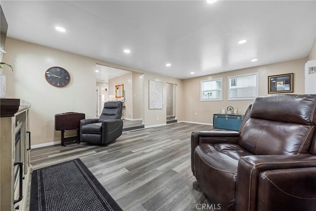 living room featuring hardwood / wood-style flooring