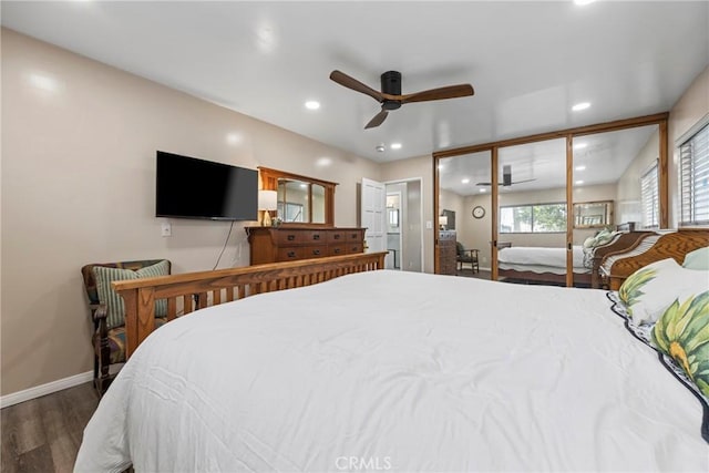 bedroom with wood-type flooring