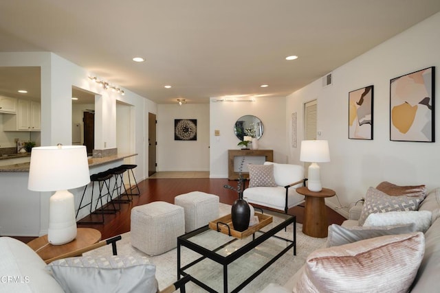 living room featuring hardwood / wood-style floors