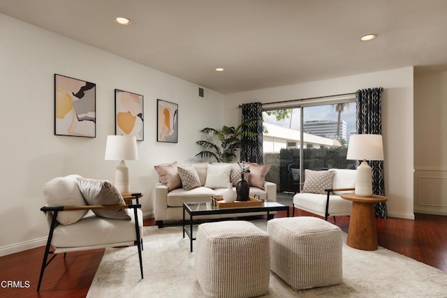 living room featuring hardwood / wood-style floors